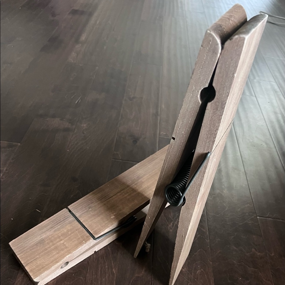 Jumbo Clothespin Bathroom Towel Holder